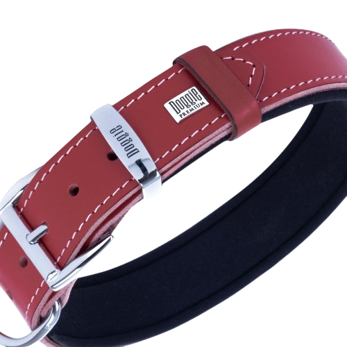 Doggie Konfor Deri Pati Desenli Boyun Tasması Kırmızı 4X57-65Cm