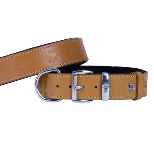 Doggie Konfor Deri Pati Desenli Boyun Tasması Kamel 4X57-65Cm