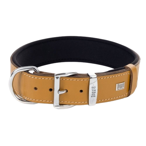 Doggie Konfor Deri Pati Desenli Boyun Tasması Kamel 4X57-65Cm