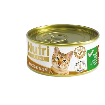 Nutri Feline Tahılsız Tavuklu Kuzu Etli Tahılsız Kedi Konservesi 85 gr