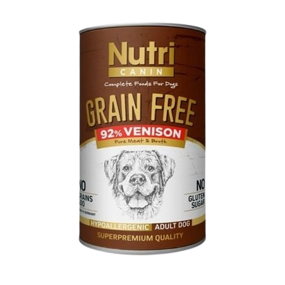 Nutri Canin Tahılsız %92 Geyik Etli Yetişkin Köpek Yaş Maması 400 gr