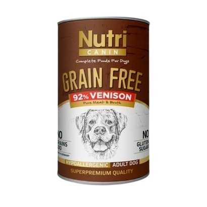 Nutri Canin Tahılsız %92 Geyik Etli Yetişkin Köpek Yaş Maması 400 gr