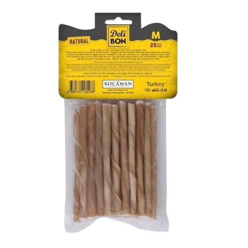 Delibon Deri Burgu Çubuk Orta Boy 25Li Paket Naturel Kalınx25Ad.