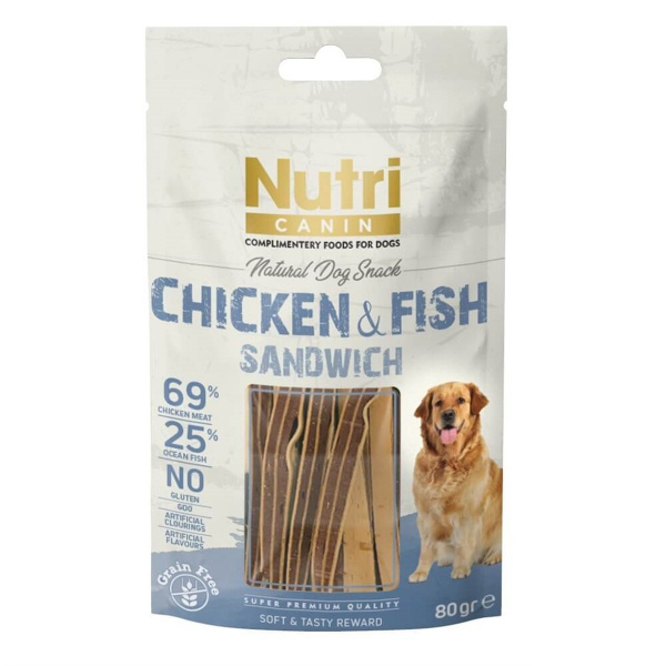 Nutri Canin Tahılsız Tavuklu Ve Balıklı Köpek Ödül Maması 80 gr