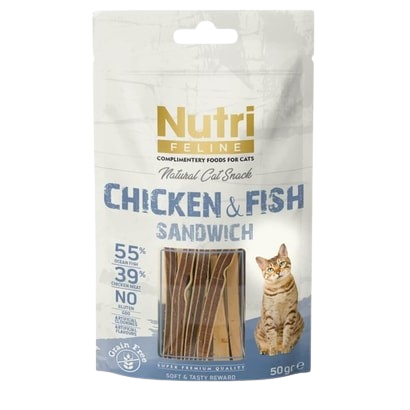 Nutri Feline Tavulu Ve Balıklı Tahılsız Kedi Ödül Maması 50 gr