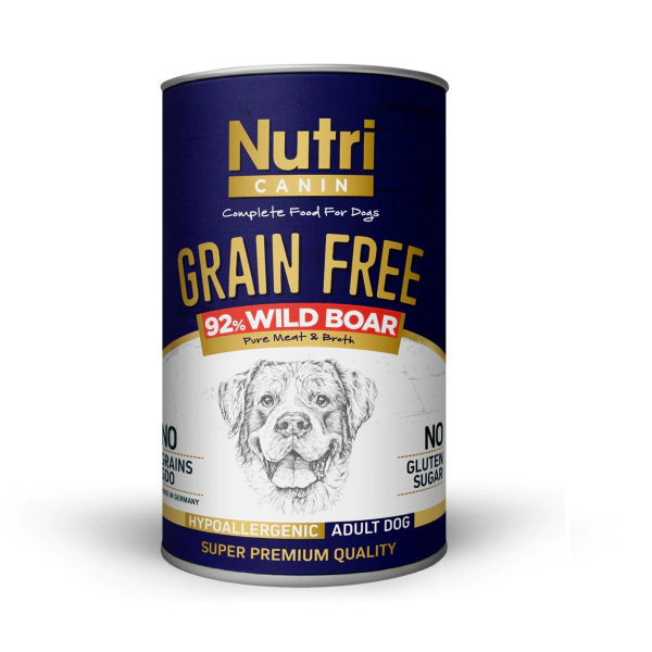 Nutri Canin Tahılsız Yaban Domuzlu Yetişkin Köpek Konservesi 400 Gr