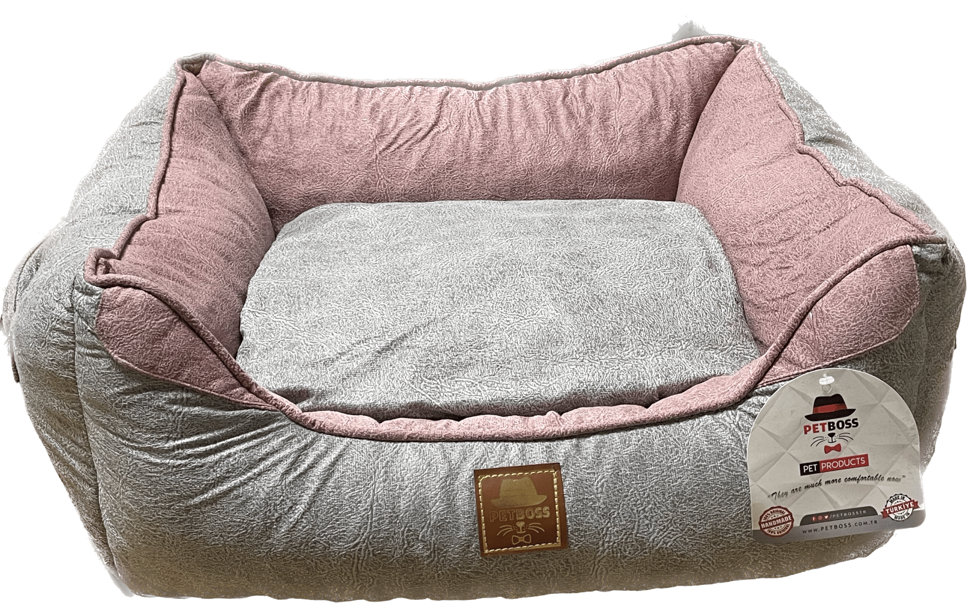 Petboss Yeni Nesil Pet Yatağı İç M (Pembe-Gri)
