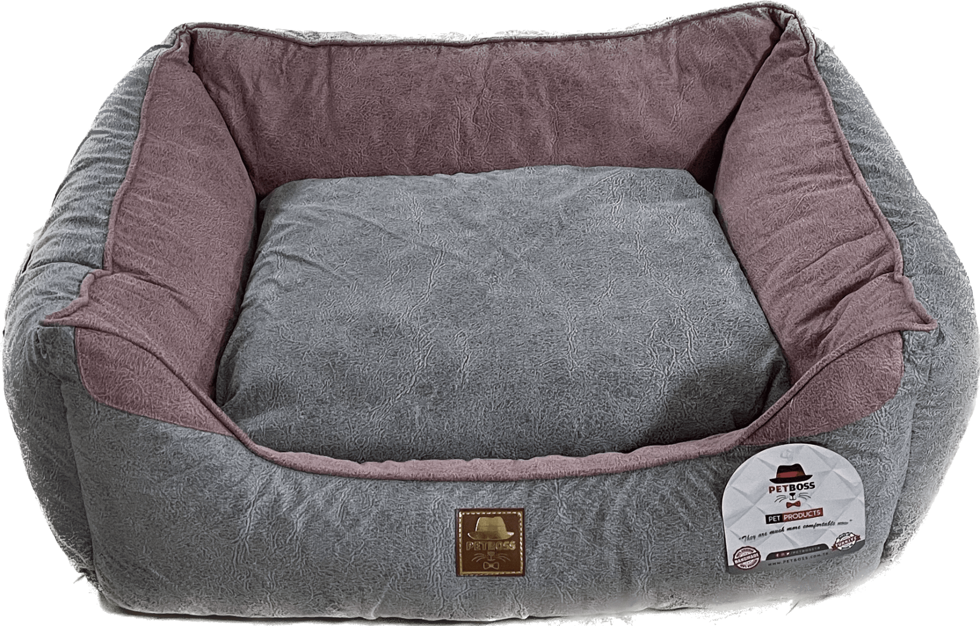 Petboss Yeni Nesil Pet Yatağı İç L (Pembe-Gri)