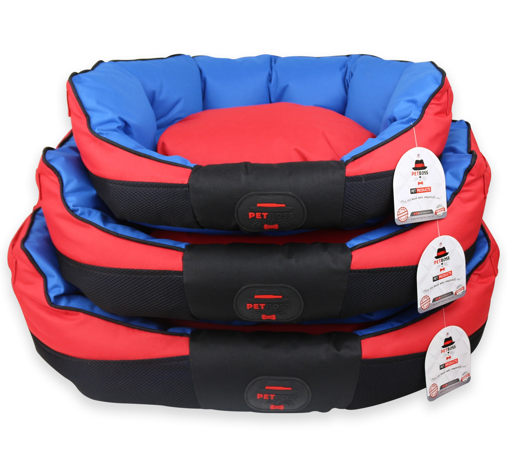 Petboss Yeni Nesil İstiridye Dış Mekan L (Kırmızı-Mavi)