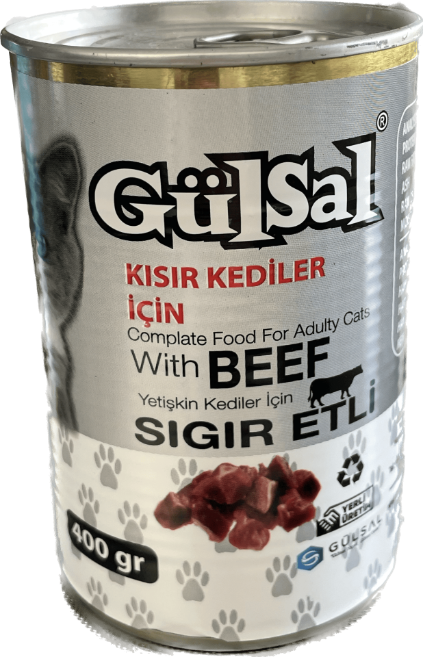 Gülsal Sığır Etli Yetişkin Kedi Yaş Mama 400 gr