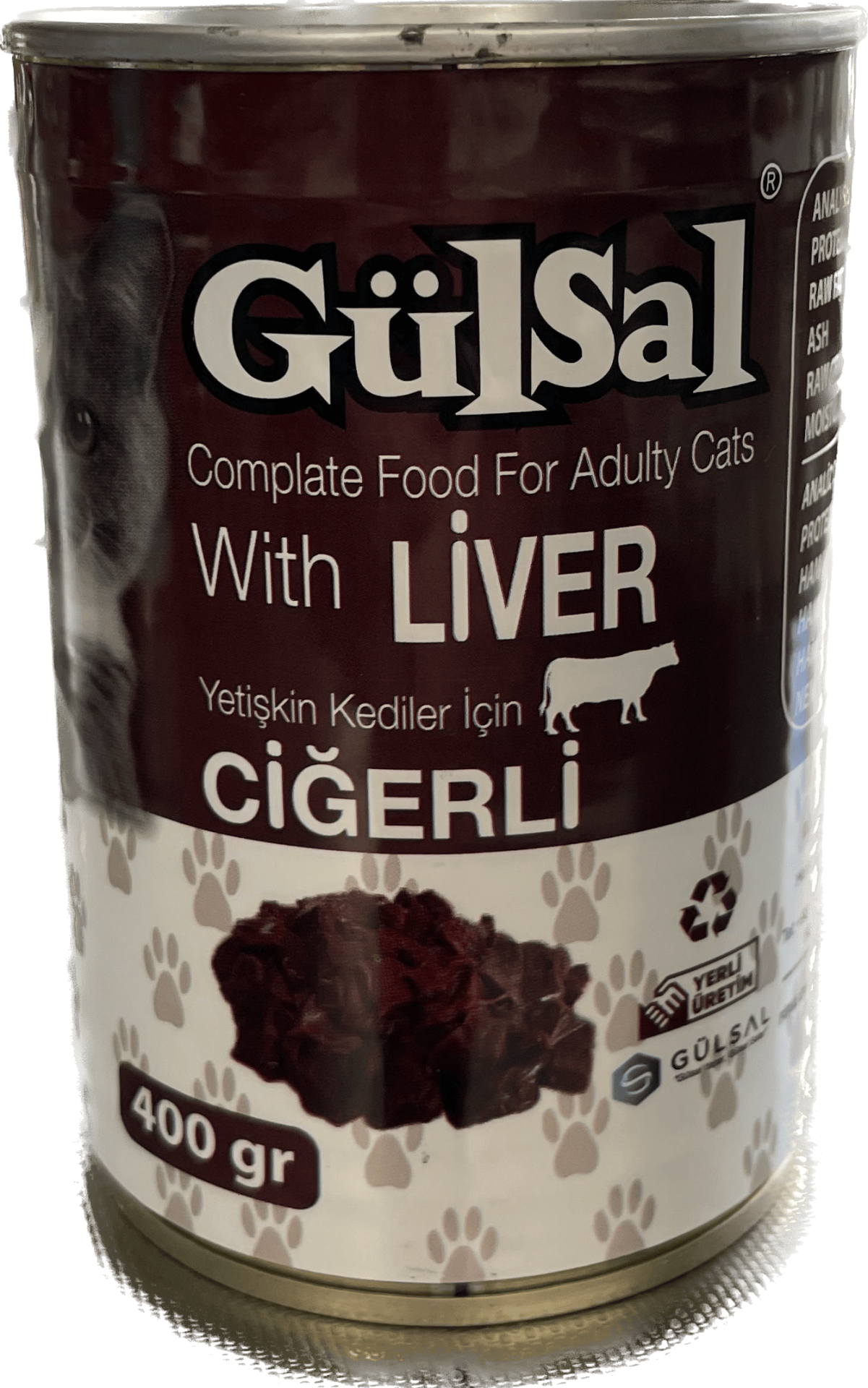 Gülsal Ciğerli Yetişkin Kedi Yaş Mama 400 gr