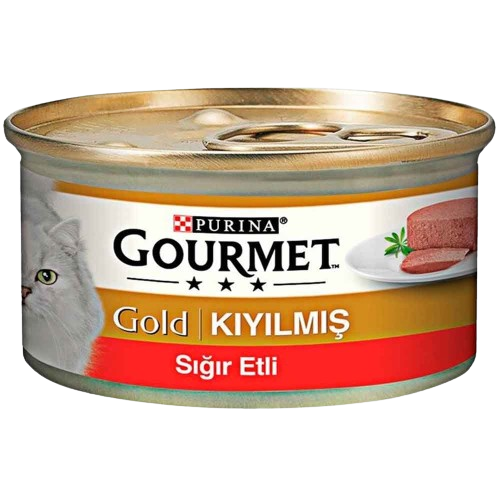 Purina Gourmet Gold Kıyılmış Sığır Etli Yetişkin Kedi Konservesi 85 gr STD