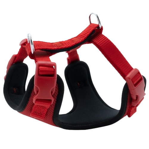 Doggie Havalı Dokuma Göğüs Tasması Kırmızı 1,5X35-45Cm