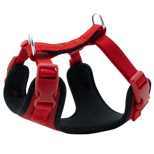 Doggie Havalı Dokuma Göğüs Tasması Kırmızı 1,5X35-45Cm