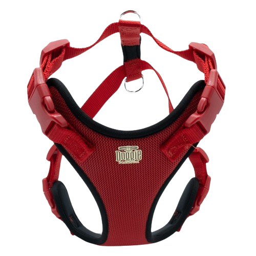 Doggie Havalı Dokuma Göğüs Tasması Kırmızı 2X45-55Cm