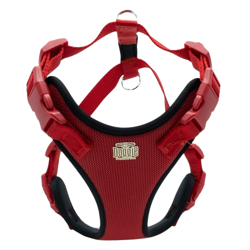Doggie Havalı Dokuma Göğüs Tasması Kırmızı 2X45-55Cm