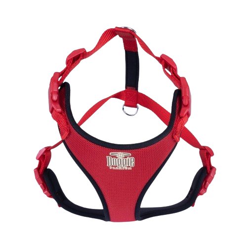 Doggie Havalı Dokuma Göğüs Tasması Kırmızı 2,5X65-75Cm