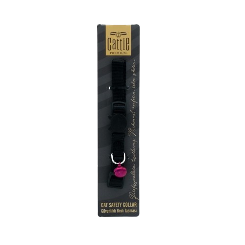 Cattie Güvenlik Tokalı Kedi Boyun Tasması Siyah 1X15-25Cm