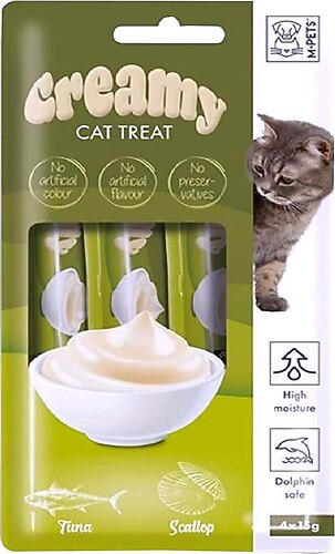Creamy Ton Balıklı Deniz Tarağı Kedi Ödül Maması 4*15 g STD