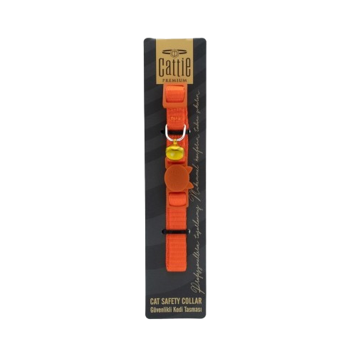 Cattie Güvenlik Tokalı Kedi Boyun Tasması Turuncu 1X15-25Cm
