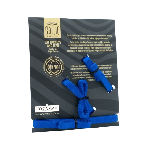 Cattie Kedi Göğüs & Gezdirme Takımı Royalmavi 1X25-40Cm