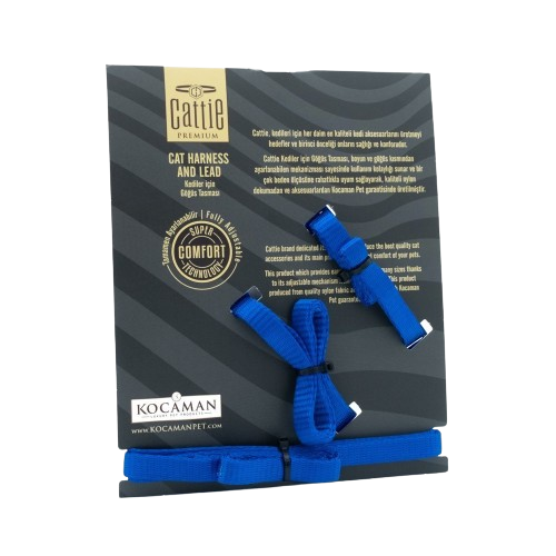 Cattie Kedi Göğüs & Gezdirme Takımı Royalmavi 1X25-40Cm