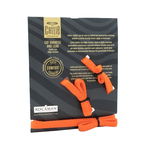 Cattie Kedi Göğüs & Gezdirme Takımı Turuncu 1X25-40Cm