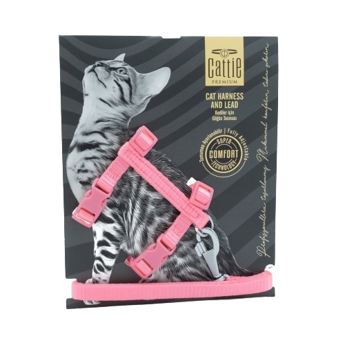 Cattie Kedi Göğüs & Gezdirme Takımı Pembe 1X25-40Cm