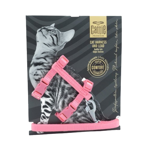 Cattie Kedi Göğüs & Gezdirme Takımı Pembe 1X25-40Cm