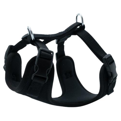 Doggie Havalı Dokuma Göğüs Tasması Siyah 1,5X35-45Cm