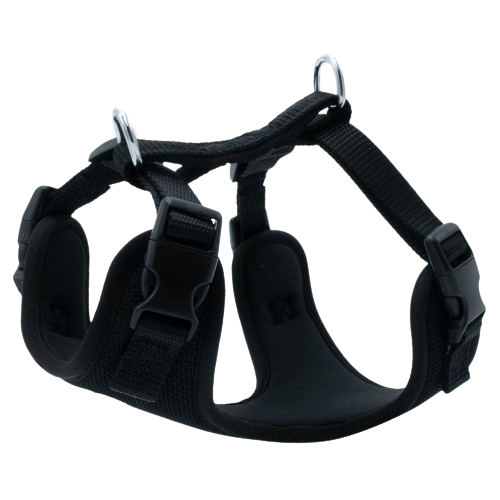 Doggie Havalı Dokuma Göğüs Tasması Siyah 1,5X35-45Cm