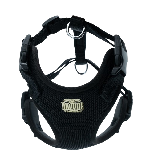 Doggie Havalı Dokuma Göğüs Tasması Siyah 1,5X35-45Cm