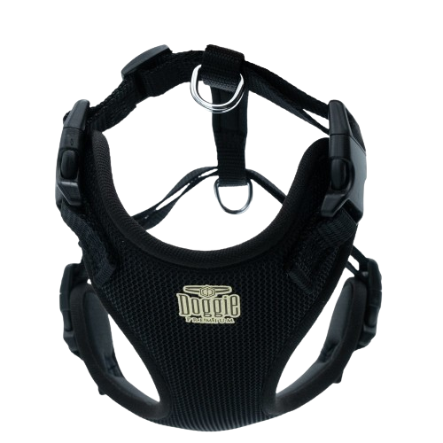 Doggie Havalı Dokuma Göğüs Tasması Siyah 1,5X35-45Cm
