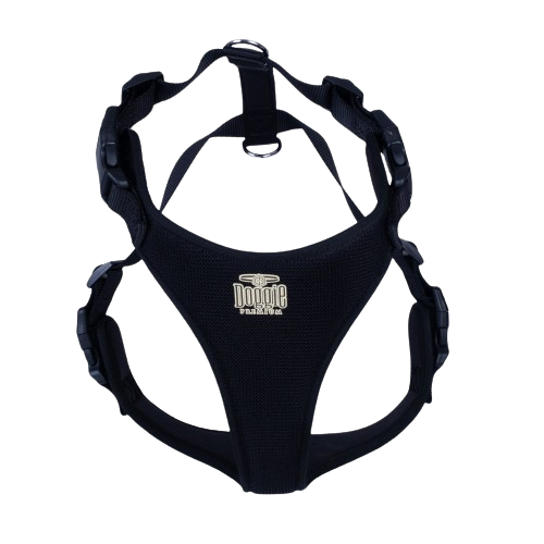 Doggie Havalı Dokuma Göğüs Tasması Siyah 2X55-65Cm