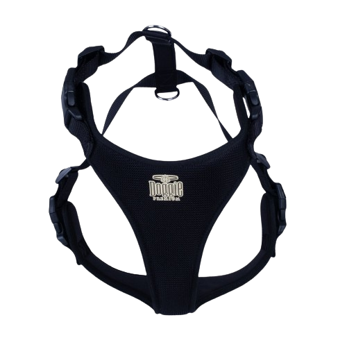 Doggie Havalı Dokuma Göğüs Tasması Siyah 2X55-65Cm