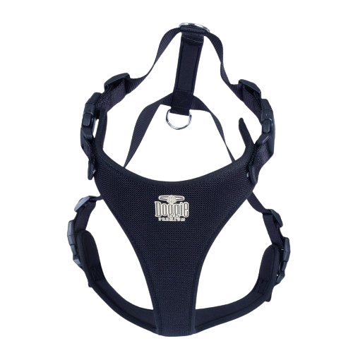 Doggie Havalı Dokuma Göğüs Tasması Siyah 2,5X70-80Cm