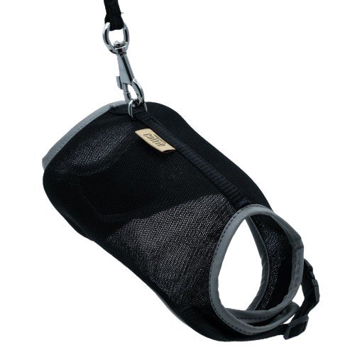 Cattie Havalı Dokuma Kedi Göğüs & Gezdirme Takımı Siyah 1X25-35Cm
