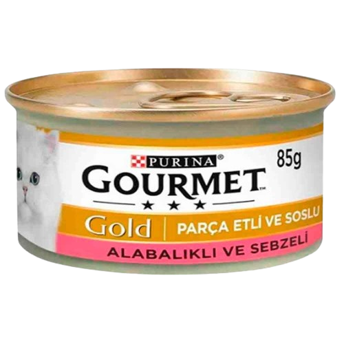 Purina Gourmet Gold Parça Etli Soslu Alabalık Ve Sebzeli Kedi Konservesi 85 gr
