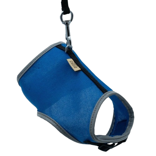 Cattie Havalı Dokuma Kedi Göğüs & Gezdirme Takımı Royalmavi 1X25-35Cm