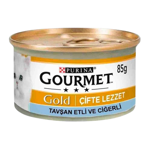 Purina Gourmet Gold Çifte Lezzet Ciğerli Tavşanlı Kedi Konservesi 85 gr