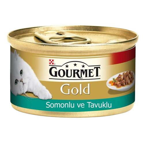 Purina Gourmet Gold Parça Etli Soslu Somon & Tavuk Etli Kedi Konserversi 85 gr