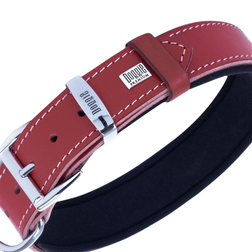 Doggie Konfor Deri Pati Desenli Boyun Tasması Kırmızı 4X47-55Cm