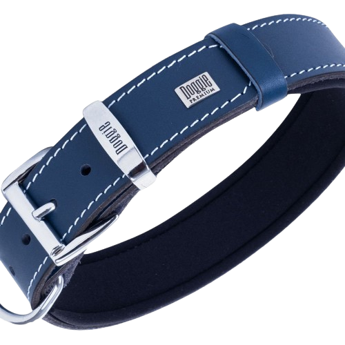 Doggie Konfor Deri Pati Desenli Boyun Tasması Royalmavi 4X47-55Cm