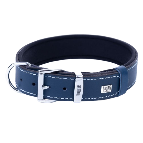Doggie Konfor Deri Pati Desenli Boyun Tasması Royalmavi 4X47-55Cm