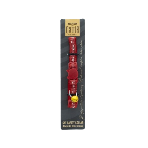 Cattie Desenli Kedi Boyun Tasması Kırmızı 1X15-25Cm