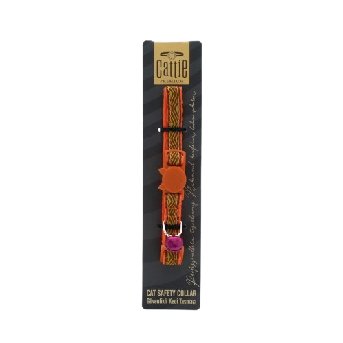 Cattie Desenli Kedi Boyun Tasması Turuncu 1X15-25Cm