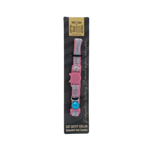 Cattie Desenli Kedi Boyun Tasması Pembe 1X15-25Cm