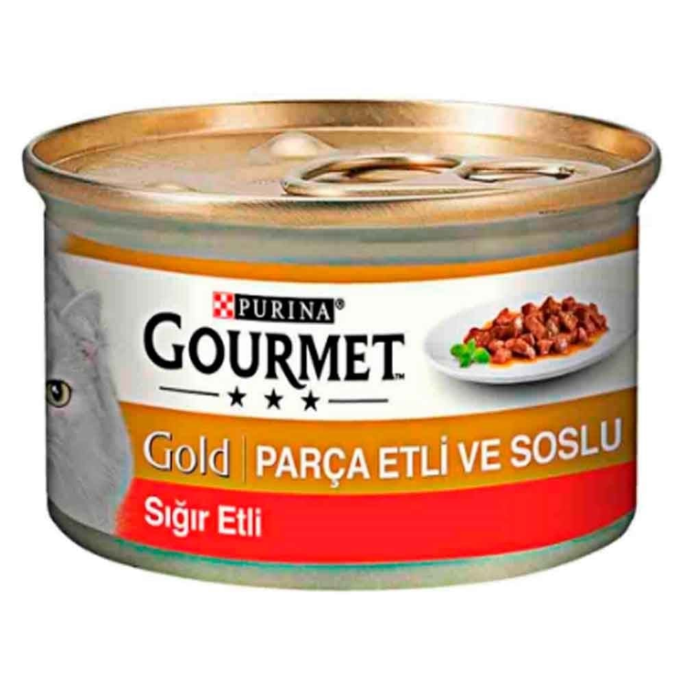Purina Gourmet Gold Soslu Parça Sığır Etli Kedi Konservesi 85 Gr