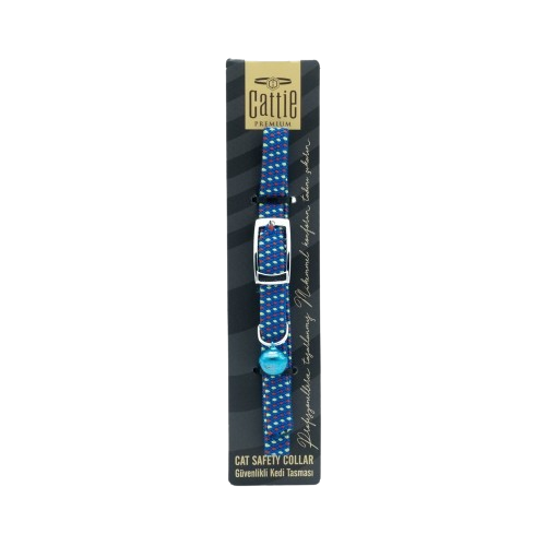 Cattie Lastikli Kedi Boyun Tasması Mavi 1X20-30Cm