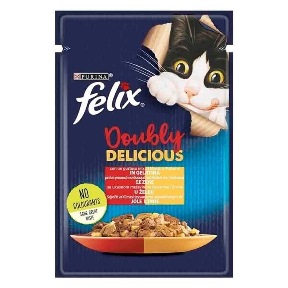 Felix Sığır Etli & Tavuklu Yetişkin Kedi Konservesi 85 Gr